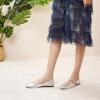 C.PARAVANO Mary Jane Shoes for Women | Womens Square Toe Flats | Silver Glossy Leather Mary Jane (Size 5,Silver_b)