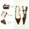 C.Paravano Slingback Flats for Women | Pointed Toe Flats Sandals | Adjustable Ankle Strap Slingback | Casual Dress Leather Slip on Shoes(Size8,Leopard Flats)
