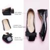 C.Paravano Women’s Flats | Ballet Flats | Leopard Print Shoes | Square Toe | Flats for Women Dressy Comfortable(Black)
