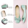 C.Paravano Women’s Flats | Ballet Flats | Leopard Print Shoes | Square Toe | Flats for Women Dressy Comfortable(Light Green)