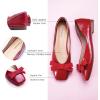 C.Paravano Women’s Flats | Ballet Flats | Leopard Print Shoes | Square Toe | Flats for Women Dressy Comfortable(Red)