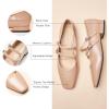 C.Paravano Women’s Mary Jane Shoes | Ballet Flats | Women’s Flats | Square Toe | Flat Shoe | Block Heel(Beige)