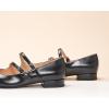 C.Paravano Women’s Mary Jane Shoes | Ballet Flats | Women’s Flats | Square Toe | Flat Shoe | Block Heel(Black)