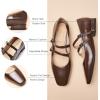 C.Paravano Women’s Mary Jane Shoes | Ballet Flats | Women’s Flats | Square Toe | Flat Shoe | Block Heel(Chocolate)