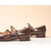 C.Paravano Women’s Mary Jane Shoes | Ballet Flats | Women’s Flats | Square Toe | Flat Shoe | Block Heel(Chocolate)