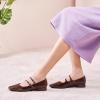 C.Paravano Women’s Mary Jane Shoes | Ballet Flats | Women’s Flats | Square Toe | Flat Shoe | Block Heel(Chocolate)