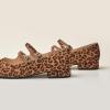 C.Paravano Women’s Mary Jane Shoes | Ballet Flats | Women’s Flats | Square Toe | Flat Shoe | Block Heel(Leopard)