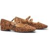 C.Paravano Women’s Mary Jane Shoes | Ballet Flats | Women’s Flats | Square Toe | Flat Shoe | Block Heel(Leopard)