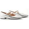 C.Paravano Women’s Mary Jane Shoes | Ballet Flats | Women’s Flats | Square Toe | Flat Shoe | Block Heel(Silver)