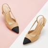 C.Paravano Women’s Pointed Toe Slingback Flats | Comfort Heeled Sandals | Slip-On Flats | Perfect for Casual, Business, Party, Date(Beige)
