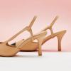 C.Paravano Women’s Pointed Toe Slingback Flats | Comfort Heeled Sandals | Slip-On Flats | Perfect for Casual, Business, Party, Date(Beige)