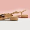 C.Paravano Women’s Pointed Toe Slingback Flats | Comfort Heeled Sandals | Slip-On Flats | Perfect for Casual, Business, Party, Date(Beige Flat)