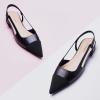 C.Paravano Women’s Pointed Toe Slingback Flats | Comfort Heeled Sandals | Slip-On Flats | Perfect for Casual, Business, Party, Date(Black Croc Flat)