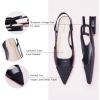 C.Paravano Women’s Pointed Toe Slingback Flats | Comfort Heeled Sandals | Slip-On Flats | Perfect for Casual, Business, Party, Date(Black Croc Flat)
