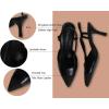 C.Paravano Women’s Pointed Toe Slingback Flats | Comfort Heeled Sandals | Slip-On Flats | Perfect for Casual, Business, Party, Date(Black Heels)