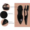 C.Paravano Women’s Pointed Toe Slingback Flats | Comfort Heeled Sandals | Slip-On Flats | Perfect for Casual, Business, Party, Date(Black-flats)