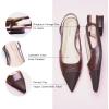 C.Paravano Women’s Pointed Toe Slingback Flats | Comfort Heeled Sandals | Slip-On Flats | Perfect for Casual, Business, Party, Date(Brown Croc Flat)