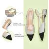 C.Paravano Women’s Pointed Toe Slingback Flats | Comfort Heeled Sandals | Slip-On Flats | Perfect for Casual, Business, Party, Date(Grey Flat)
