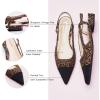 C.Paravano Women’s Pointed Toe Slingback Flats | Comfort Heeled Sandals | Slip-On Flats | Perfect for Casual, Business, Party, Date(Leopard Flat)