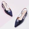 C.Paravano Women’s Pointed Toe Slingback Flats | Comfort Heeled Sandals | Slip-On Flats | Perfect for Casual, Business, Party, Date(Navy Croc Flat)