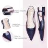 C.Paravano Women’s Pointed Toe Slingback Flats | Comfort Heeled Sandals | Slip-On Flats | Perfect for Casual, Business, Party, Date(Navy Croc Flat)