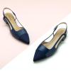 C.Paravano Women’s Pointed Toe Slingback Flats | Comfort Heeled Sandals | Slip-On Flats | Perfect for Casual, Business, Party, Date(Navy Flat)