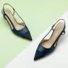 C.Paravano Women’s Pointed Toe Slingback Flats | Comfort Heeled Sandals | Slip-On Flats | Perfect for Casual, Business, Party, Date(Navy Heels)