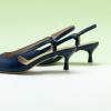 C.Paravano Women’s Pointed Toe Slingback Flats | Comfort Heeled Sandals | Slip-On Flats | Perfect for Casual, Business, Party, Date(Navy Heels)
