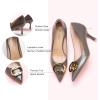 C.Paravano Women’s Pumps | Women Heels Closed Toe | Pumps Shoes Women | Chic Pointed Toe Design | Comfort Heels(Grey E2)