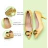 C.Paravano Women’s Pumps | Women Heels Closed Toe | Pumps Shoes Women | Chic Pointed Toe Design | Comfort Heels(Yellow-e2)