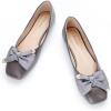 C.Paravano Ballet Flats | Flat Shoes Women | Square Toe Flats | Dress Shoes for Women(Metal Dgrey)
