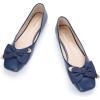 C.Paravano Ballet Flats | Flat Shoes Women | Square Toe Flats | Dress Shoes for Women(Navy)