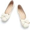 C.Paravano Ballet Flats | Flat Shoes Women | Square Toe Flats | Dress Shoes for Women(White)