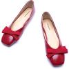 C.Paravano Women’s Flats | Ballet Flats | Leopard Print Shoes | Square Toe | Flats for Women Dressy Comfortable(Red)