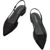 C.Paravano Women’s Pointed Toe Slingback Flats | Comfort Heeled Sandals | Slip-On Flats | Perfect for Casual, Business, Party, Date(Black Flat)
