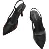 C.Paravano Women’s Pointed Toe Slingback Flats | Comfort Heeled Sandals | Slip-On Flats | Perfect for Casual, Business, Party, Date(Black Heels)