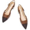 C.Paravano Women’s Pointed Toe Slingback Flats | Comfort Heeled Sandals | Slip-On Flats | Perfect for Casual, Business, Party, Date(Brown Flat)