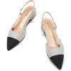 C.Paravano Women’s Pointed Toe Slingback Flats | Comfort Heeled Sandals | Slip-On Flats | Perfect for Casual, Business, Party, Date(Grey Flat)