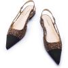 C.Paravano Women’s Pointed Toe Slingback Flats | Comfort Heeled Sandals | Slip-On Flats | Perfect for Casual, Business, Party, Date(Leopard Flat)