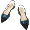 C.Paravano Women’s Pointed Toe Slingback Flats | Comfort Heeled Sandals | Slip-On Flats | Perfect for Casual, Business, Party, Date(Peacock Green Flat)