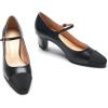 C.Paravano Women’s Pumps | Chunky Heels for Women | Closed Round Toe Shoes | Low Heel Dress Shoes(Splicing Black)