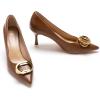 C.Paravano Women’s Pumps | Women Heels Closed Toe | Pumps Shoes Women | Chic Pointed Toe Design | Comfort Heels(Brown E2)