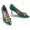 C.Paravano Women’s Pumps | Women Heels Closed Toe | Pumps Shoes Women | Chic Pointed Toe Design | Comfort Heels(Peacock Blue E2)
