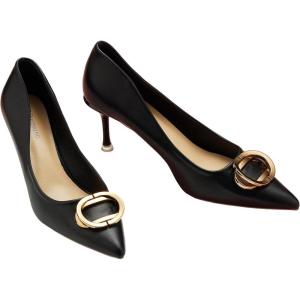 C.Paravano Women’s Pumps | Women Heels Closed Toe | Pumps Shoes Women | Chic Pointed Toe Design | Comfort Heels(Black-e2)