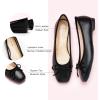 C.Paravano Ballet Flats | Womens Flats | Dressy Flats for Women | Ballet Shoes for Women | Square Toe Flat(Black)