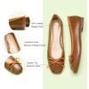 C.Paravano Ballet Flats | Womens Flats | Dressy Flats for Women | Ballet Shoes for Women | Square Toe Flat(Brown)