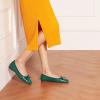 C.Paravano Ballet Flats | Womens Flats | Dressy Flats for Women | Ballet Shoes for Women | Square Toe Flat(Green)