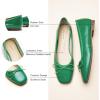 C.Paravano Ballet Flats | Womens Flats | Dressy Flats for Women | Ballet Shoes for Women | Square Toe Flat(Green)