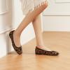 C.Paravano Ballet Flats | Womens Flats | Dressy Flats for Women | Ballet Shoes for Women | Square Toe Flat(Leopard)