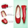 C.Paravano Ballet Flats | Womens Flats | Dressy Flats for Women | Ballet Shoes for Women | Square Toe Flat(Red)